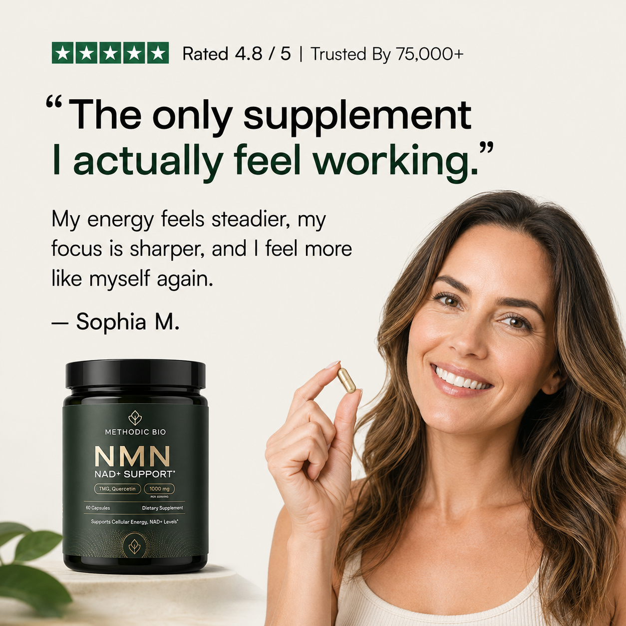 NMN NAD+ Support: 1 Bottle (One-Time Order)