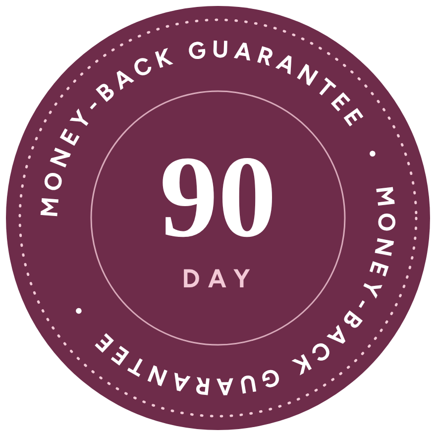 90-day money-back guarantee seal